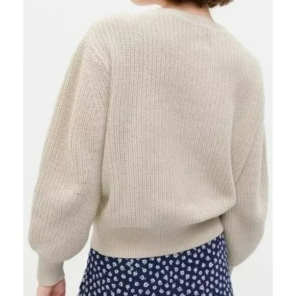 GAP Ultra Soft Oversized Crew Neck Shaker-Stitch Relaxed Sweater XXL Cream NEW - Picture 5 of 8